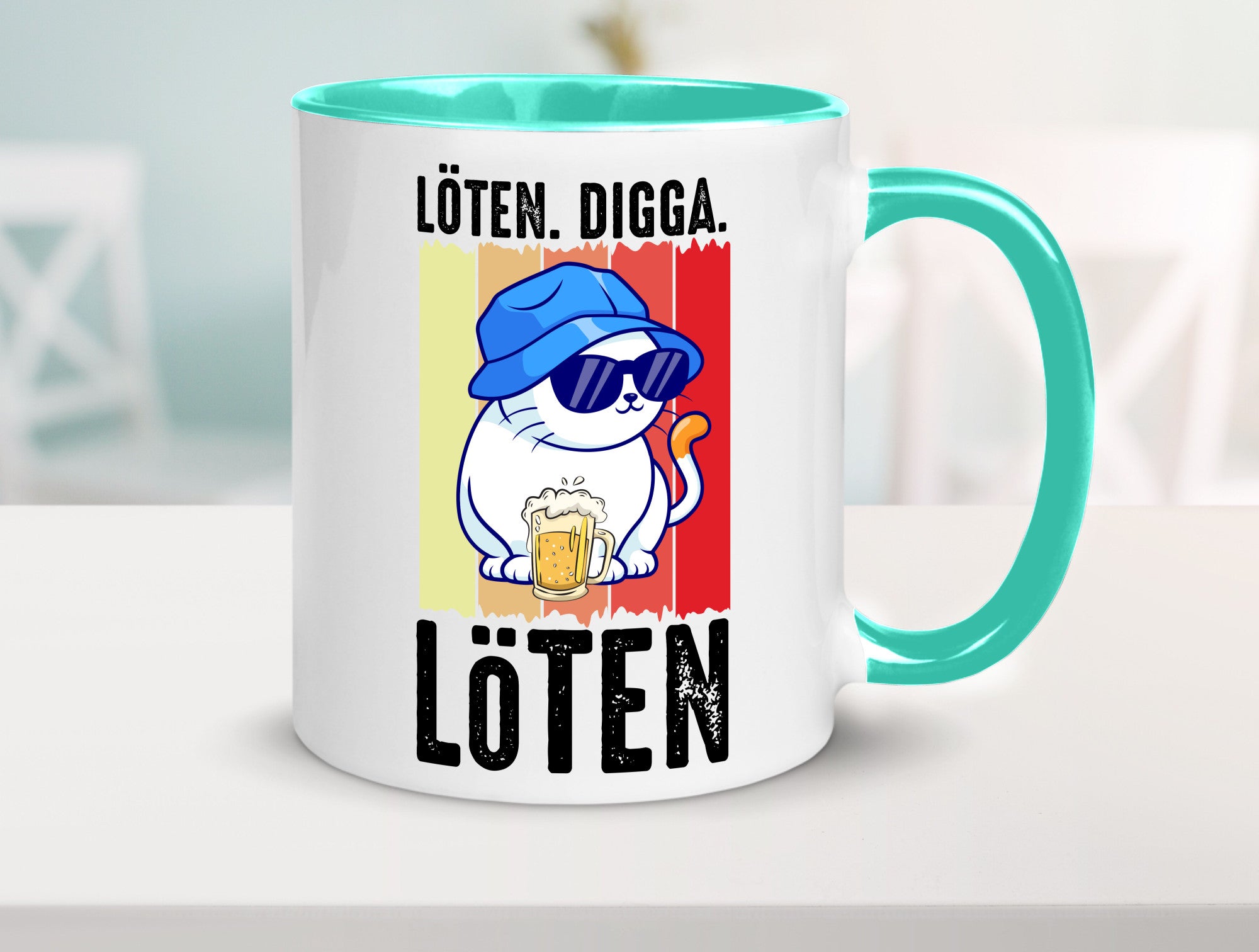 Löten Digga | Katze mit Bier Bierkatze Geschenk Tierliebhaber Humor lustiger