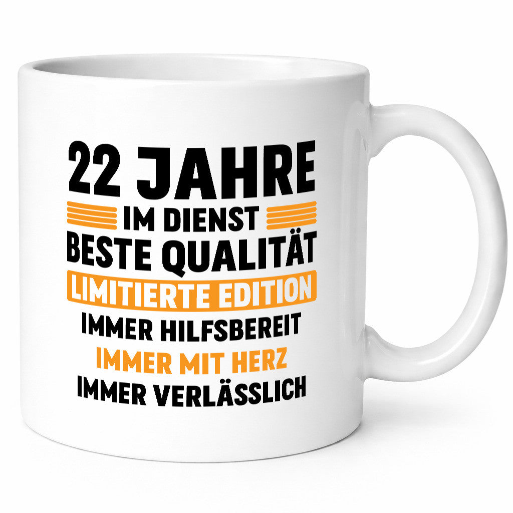 22 Jahre im Dienst | Jubiläum Arbeit v2 Geschenkidee Kollegen Büro Humor Tasse
