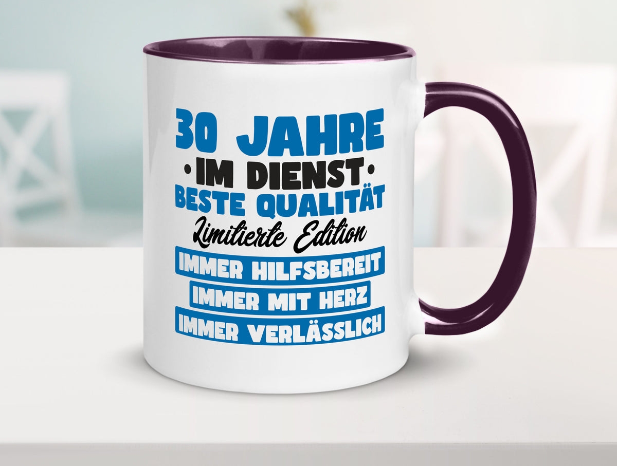 30 Jahre im Dienst | Jubiläum Arbeit v7 lustig Kollegen Büro Geschenk Tasse