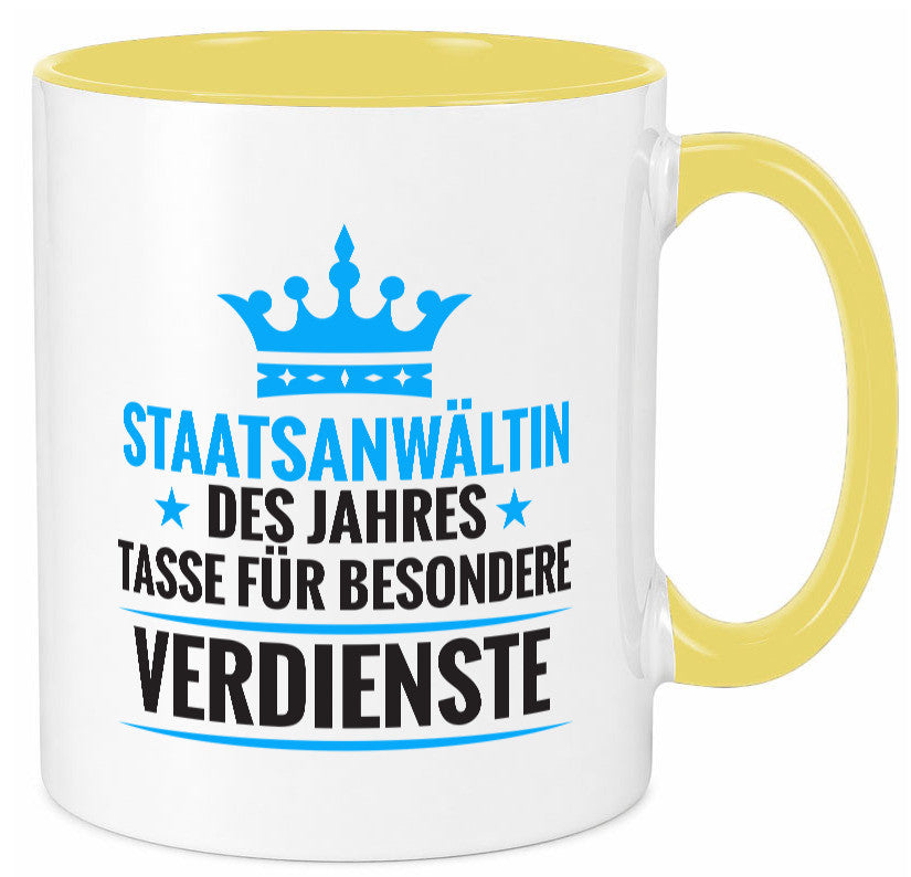Besonderer Verdienst: Staatsanwältin | Anwältin lustiger Spruch Geschenk Humor Tasse