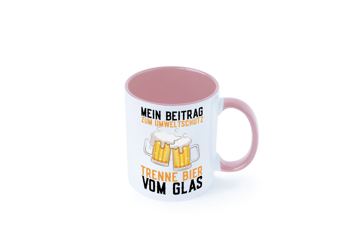 Beitrag zum Umweltschutz | Biertrinker Party Pils lustiger Spruch Geschenk Tasse