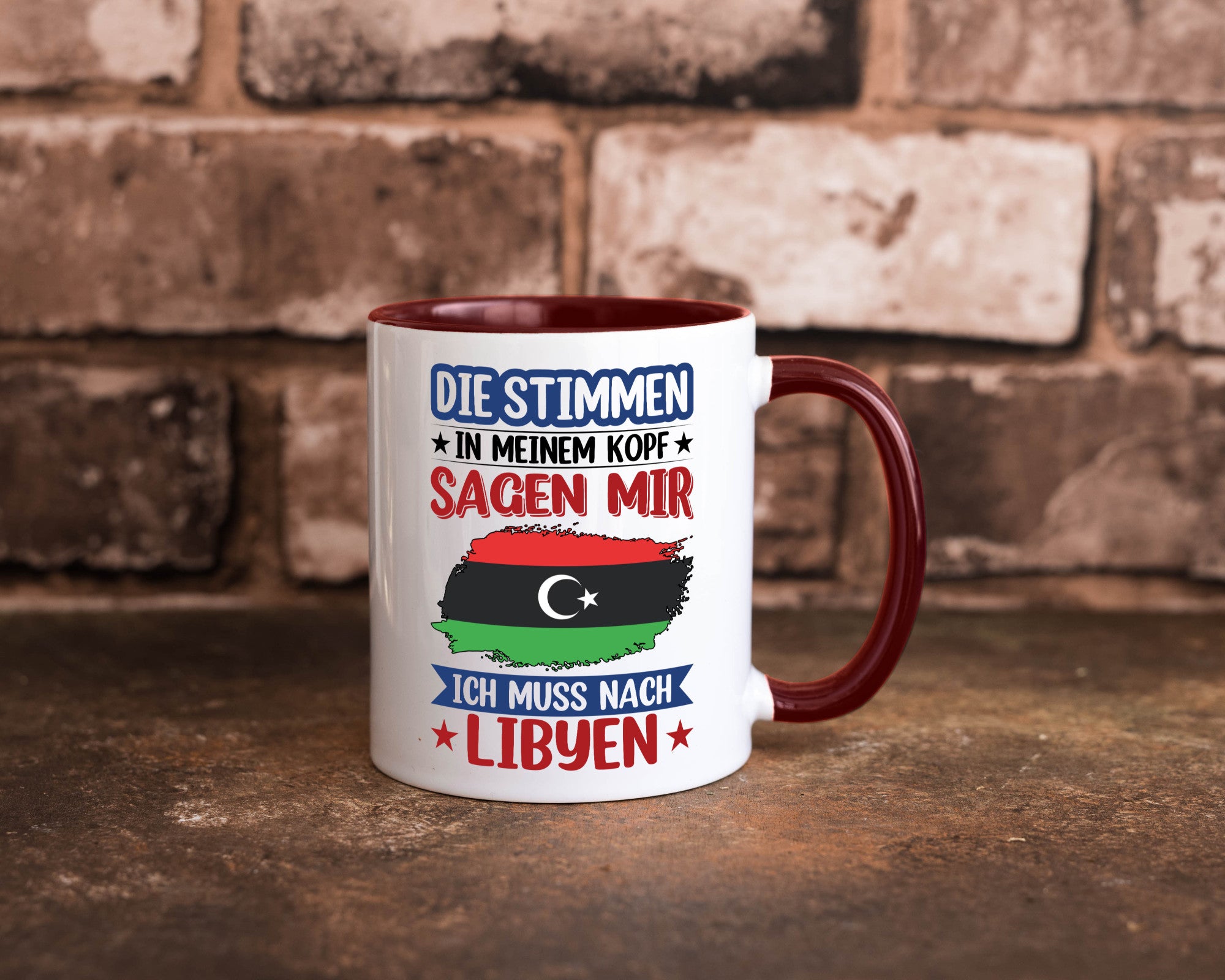 Libyen | Urlaub Stimmen in meinem Kopf Traumland Geschenkidee Humor Tasse