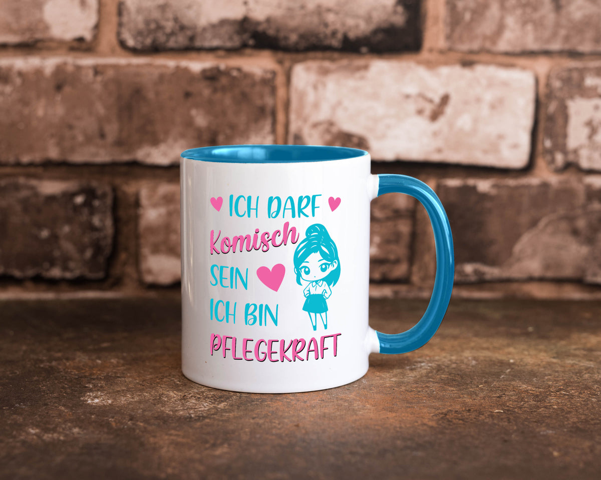Ich darf komisch sein | Pflegekraft Geschenkidee Humor Tasse