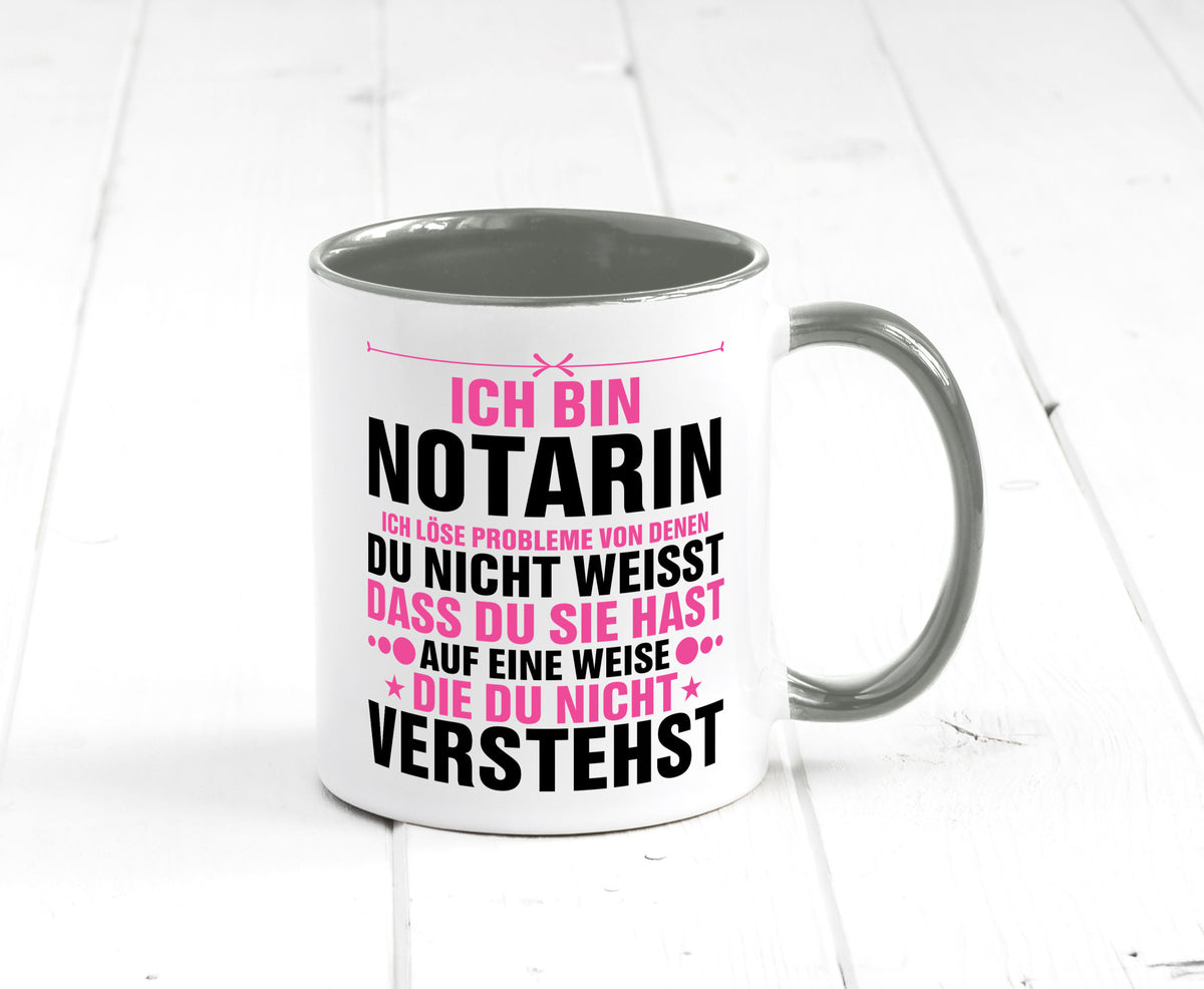 Löse Probleme: Notarin | Juristin v2 lustiger Spruch Geschenk Humor Tasse