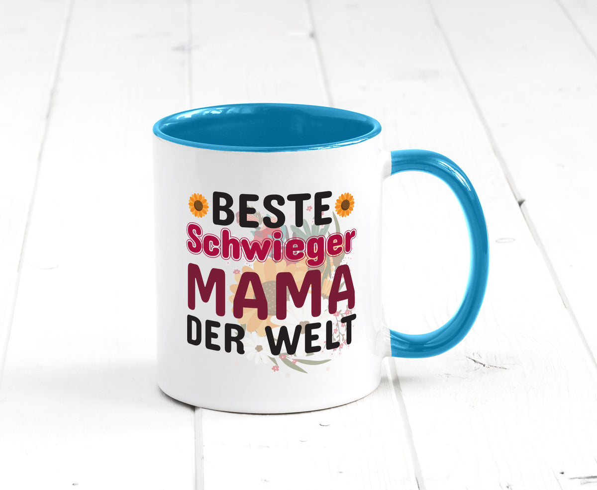 Beste Schwiegermama | Schwiegermutter Tasse Blumen Humor Familie Geschenkidee