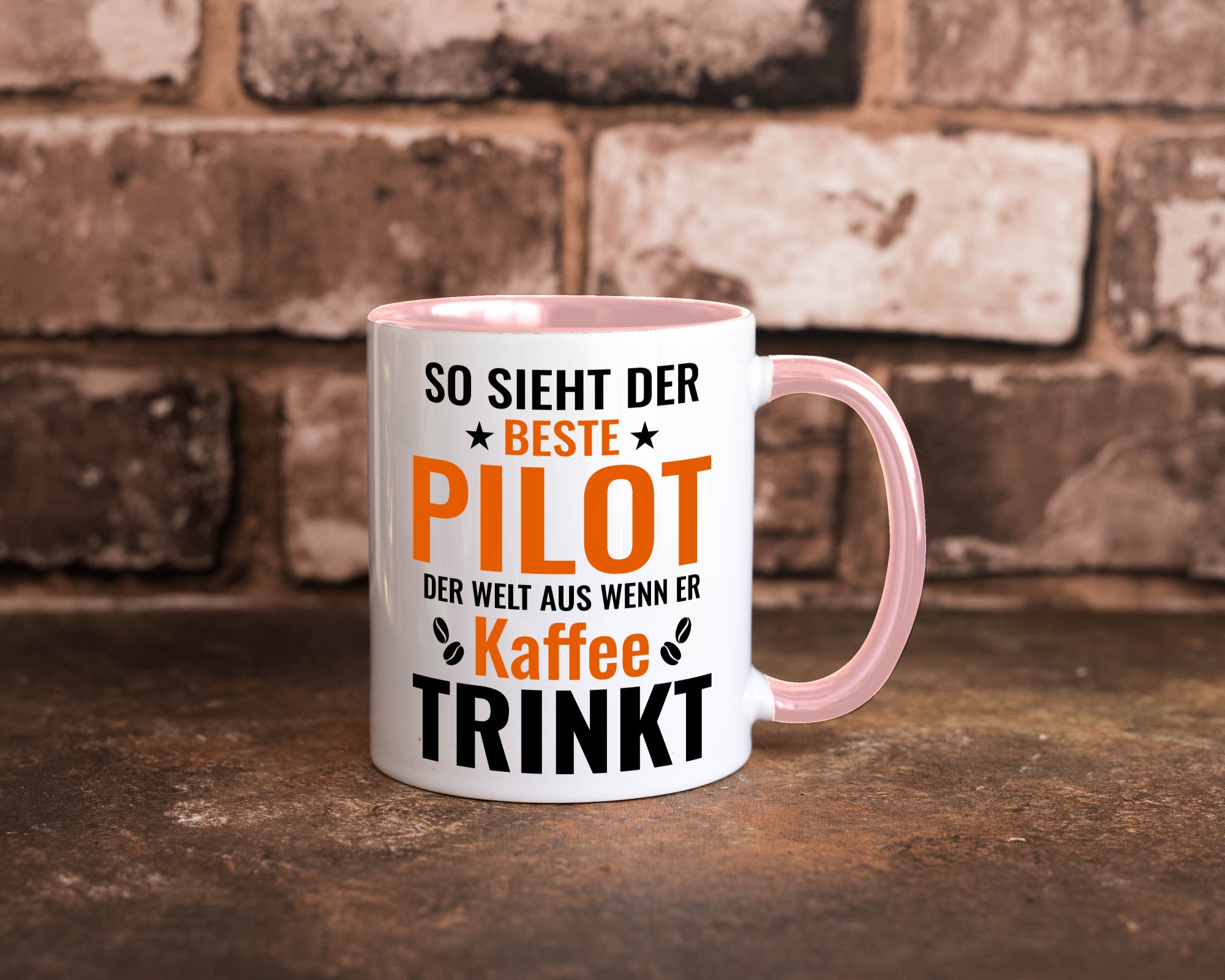 Kaffee trinkt: Pilot | Flugzeug Piloten lustiger Spruch Geschenk Humor