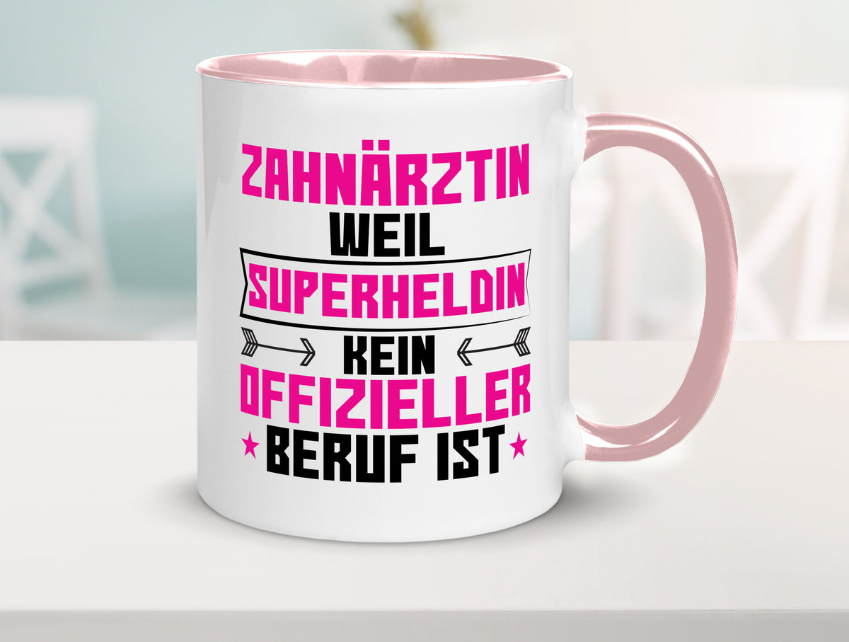 Superheldin Zahnärztin | Zahnmedizin Beruf Geschenkidee Arbeit Kollegen Büro Tasse