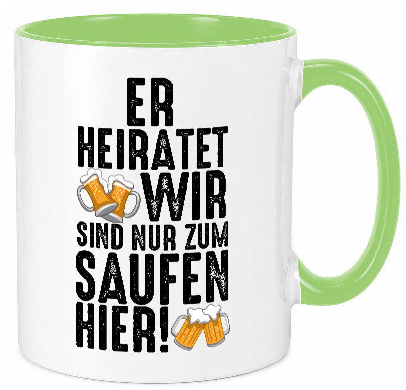 JGA | Er heiratet Junggesellenabschied Polterabend v2 lustiger Spruch Geschenk