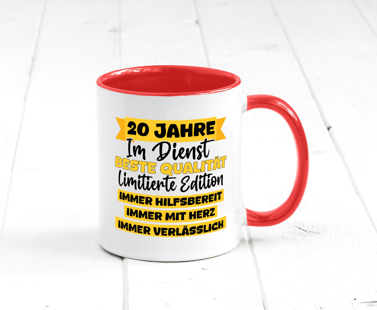 20 Jahre im Dienst | Jubiläum Arbeit v8 Geschenkidee Kollegen Büro Humor Tasse
