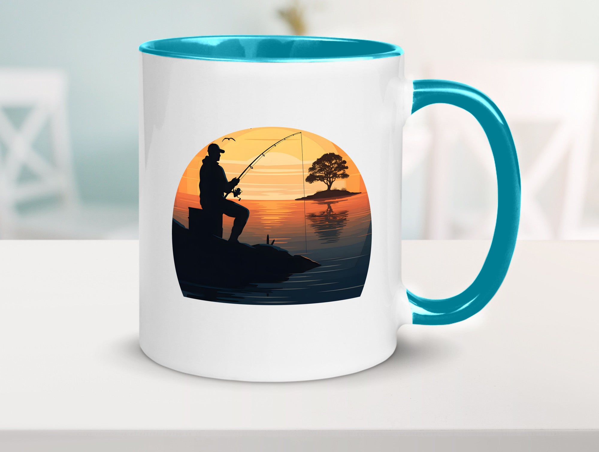 Angler | Sonnenuntergang Fischer Fische Angeln v2 Geschenk Humor Geschenkidee