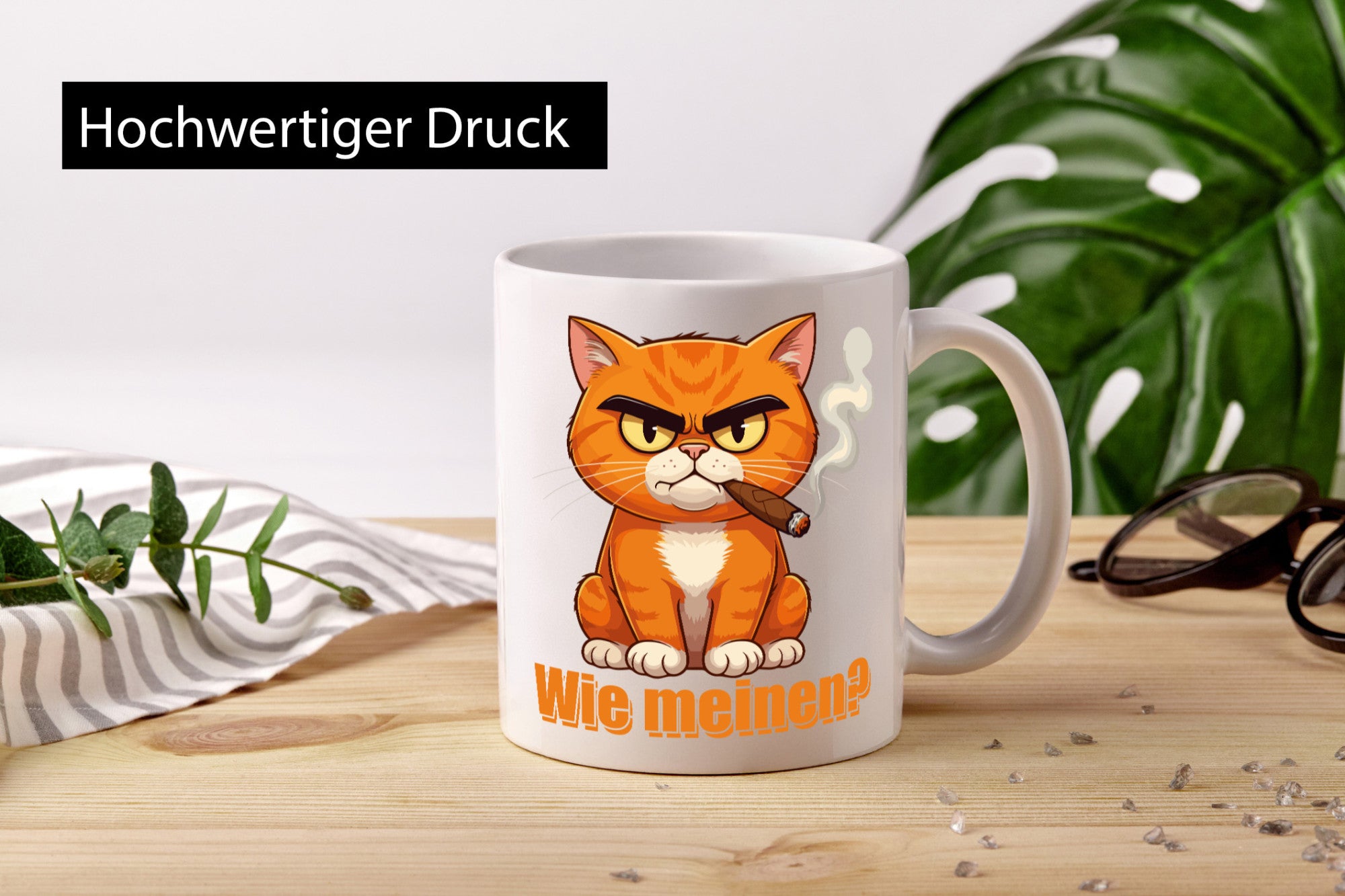 Wie meinen? | Böse katze Katzenliebhaber Geschenk Tierliebhaber Humor lustiger