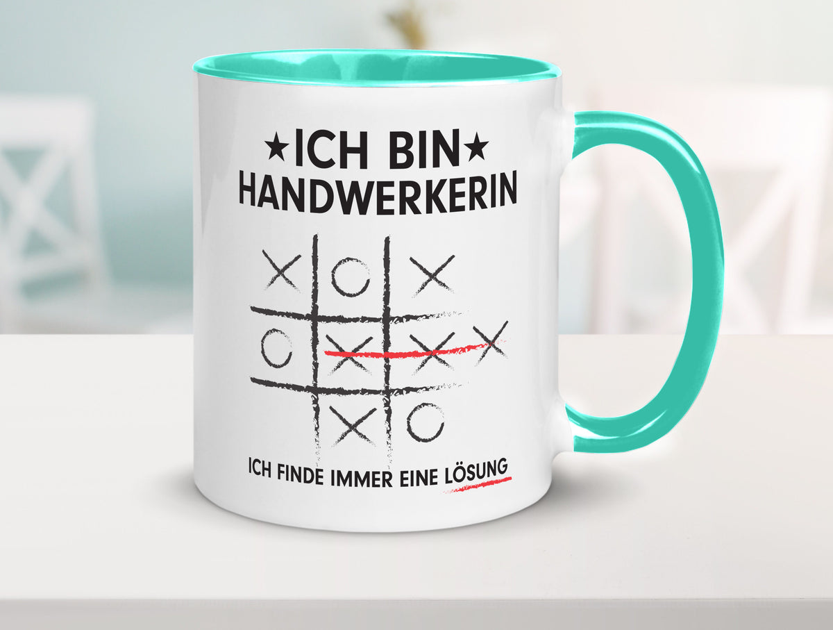 Löse Probleme: Handwerkerin | Handwerkerinnen Humor Geschenkidee Tasse