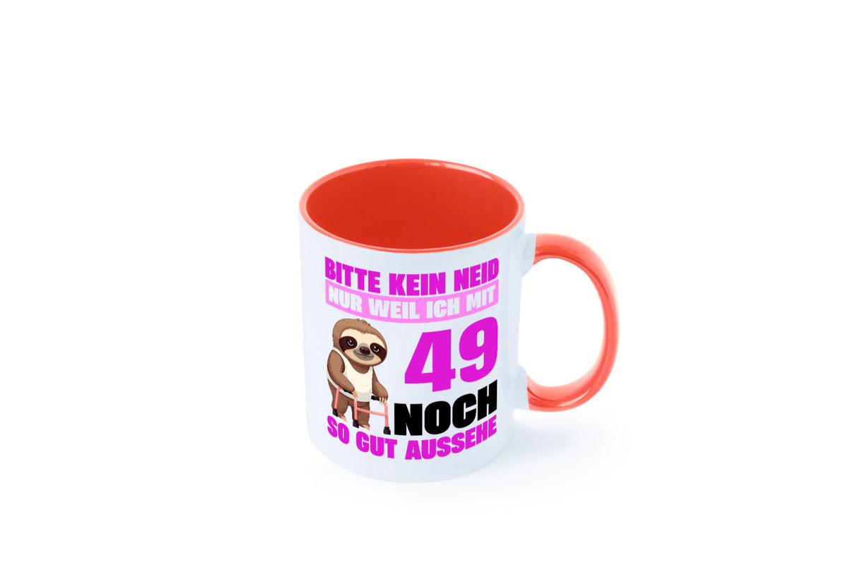 49. Geburtstag | Bitte kein neid Faultier 49 Jahre Humor Geschenkidee Tasse