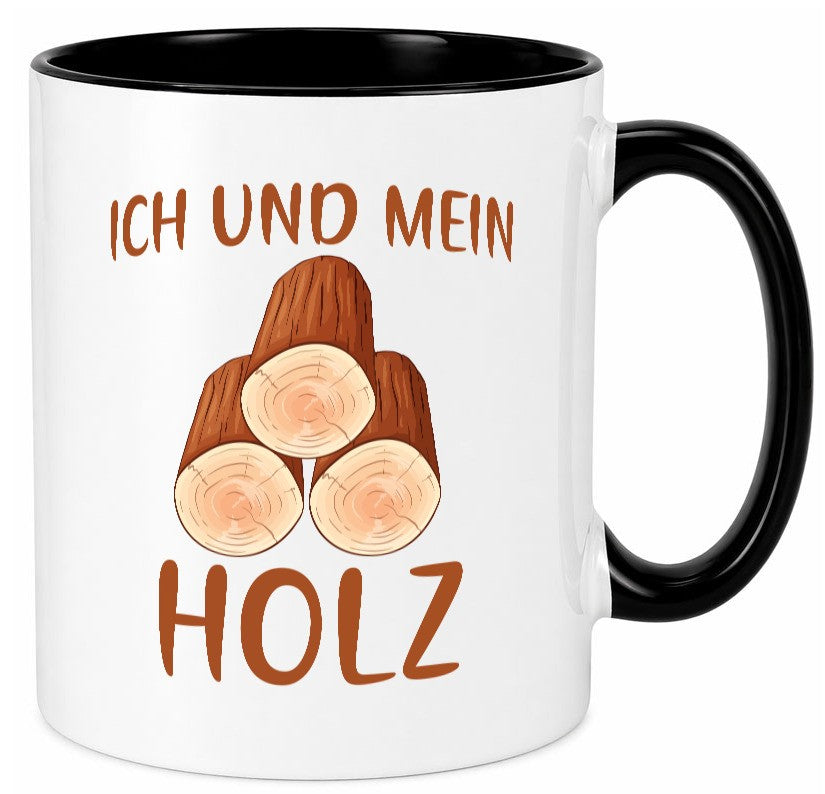 Ich und mein Holz | liebhaber Holzfäller lustiger Spruch Geschenk Humor Tasse