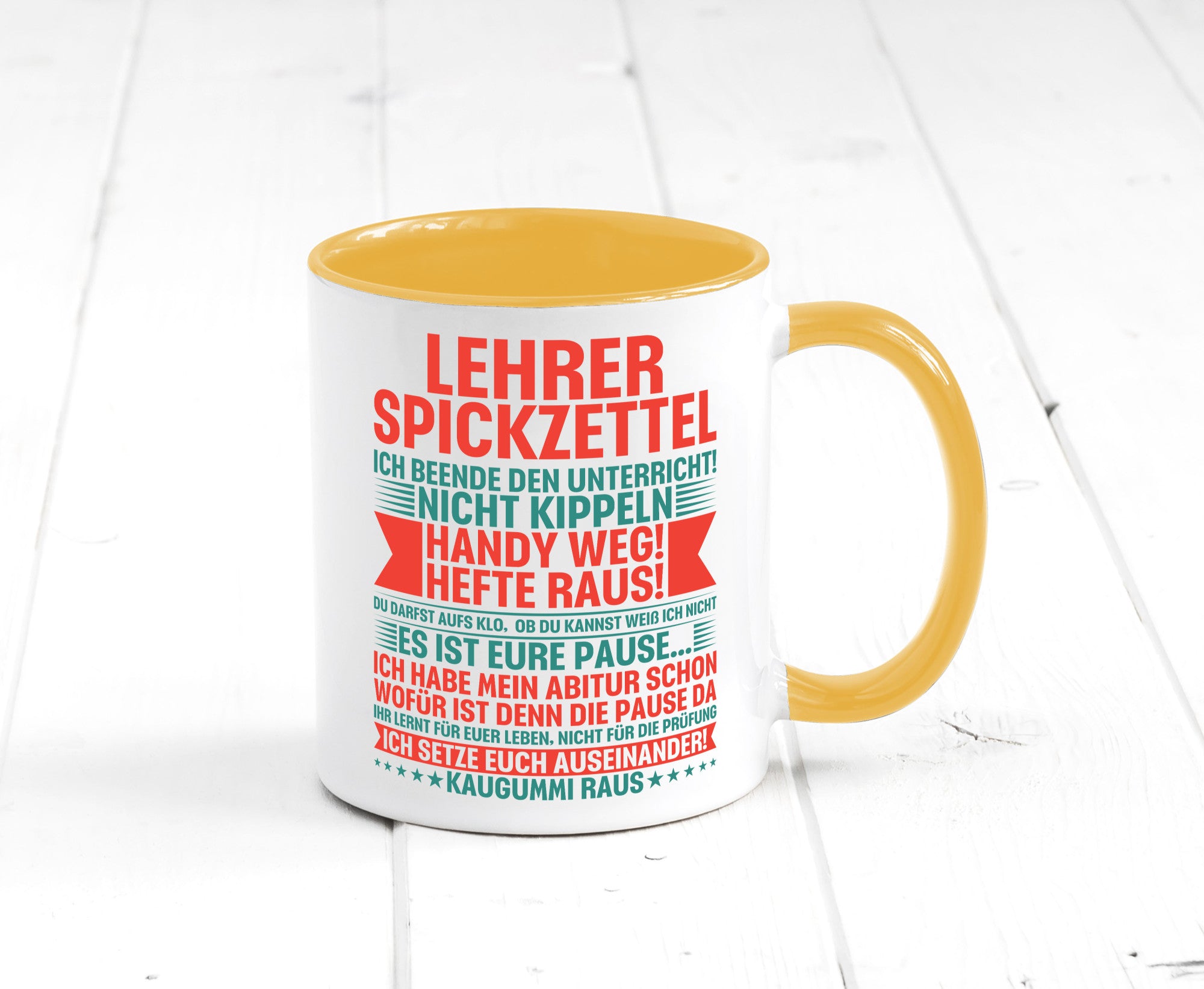Lehrer Spickzettel | Beruf Tasse lustiger Spruch vl4 lustig Arbeit Kollegen