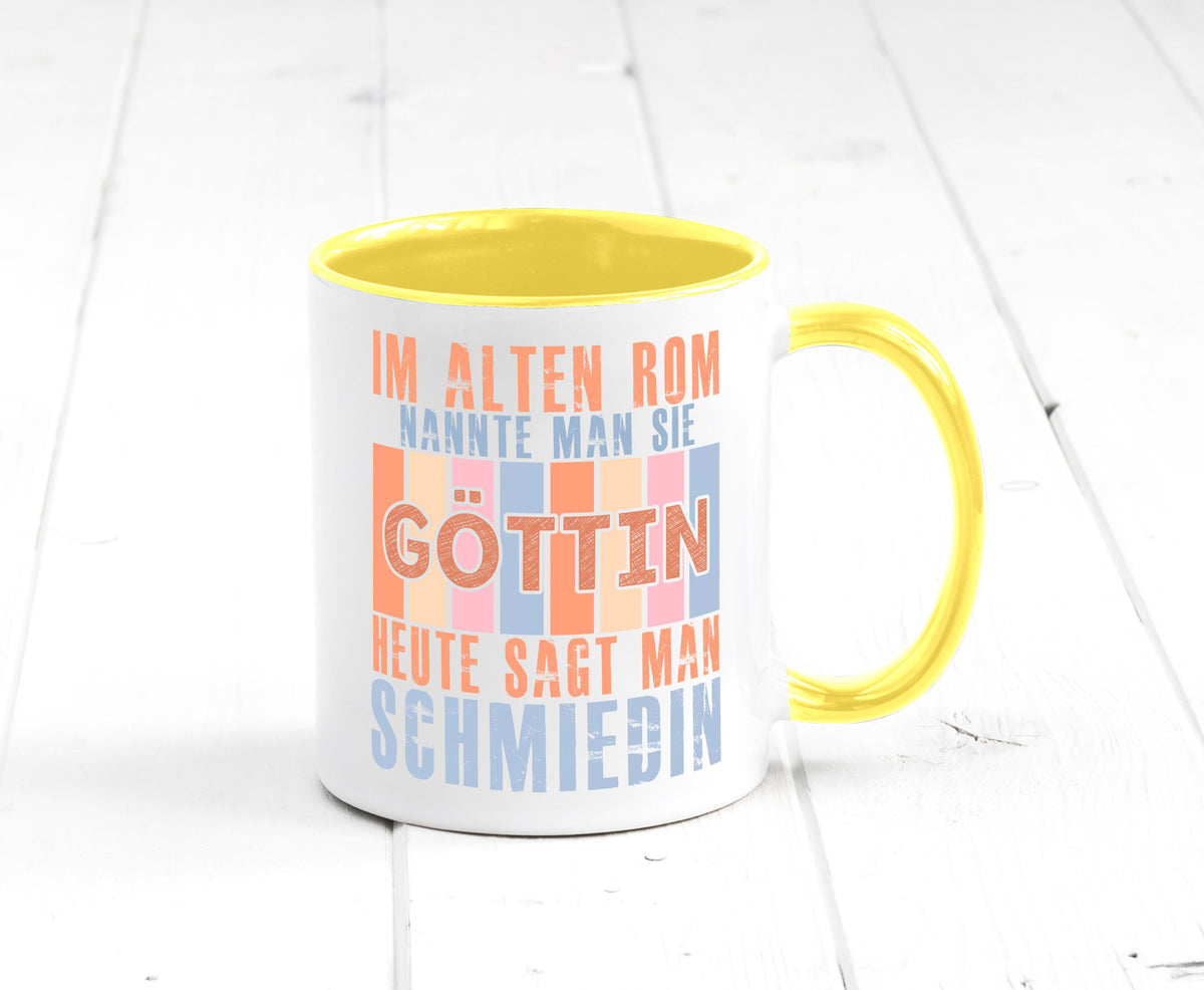 Heute sagt man: Schmiedin | Schmied Beruf Schmiederei lustiger Spruch Geschenk Tasse