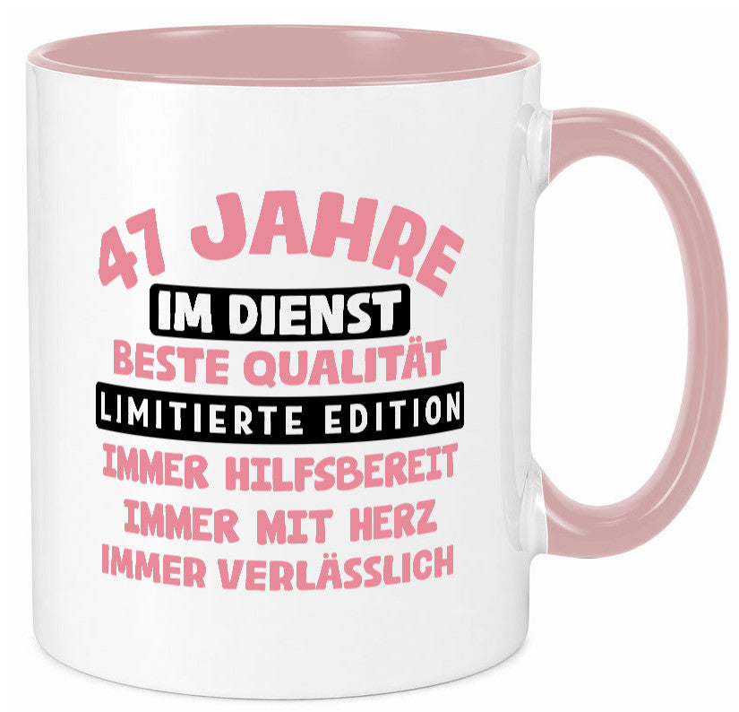 47 Jahre im Dienst | Jubiläum Arbeit v11 Geschenkidee Kollegen Büro Humor Tasse