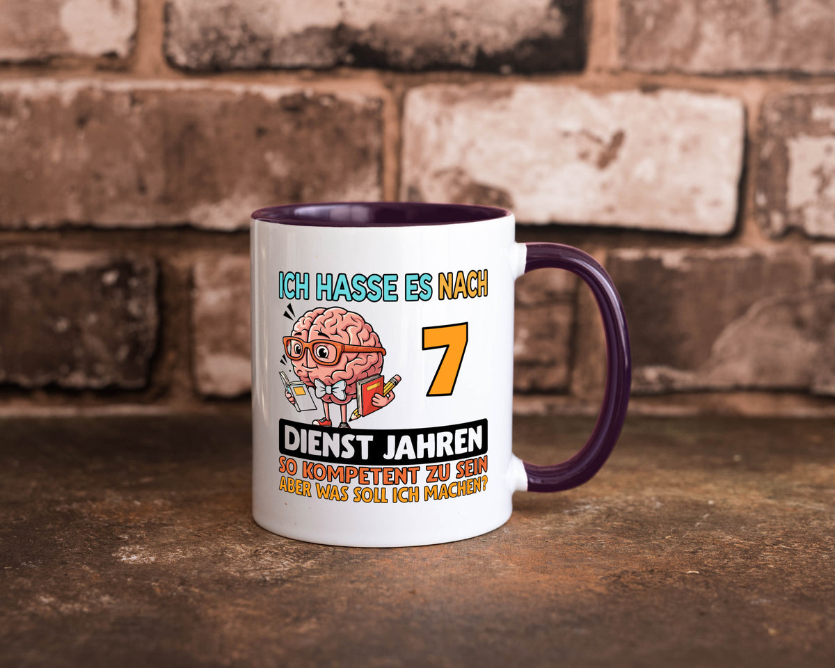 7 Dienstjahre | Arbeit Kompetent lustig Kollegen Büro Geschenk Tasse
