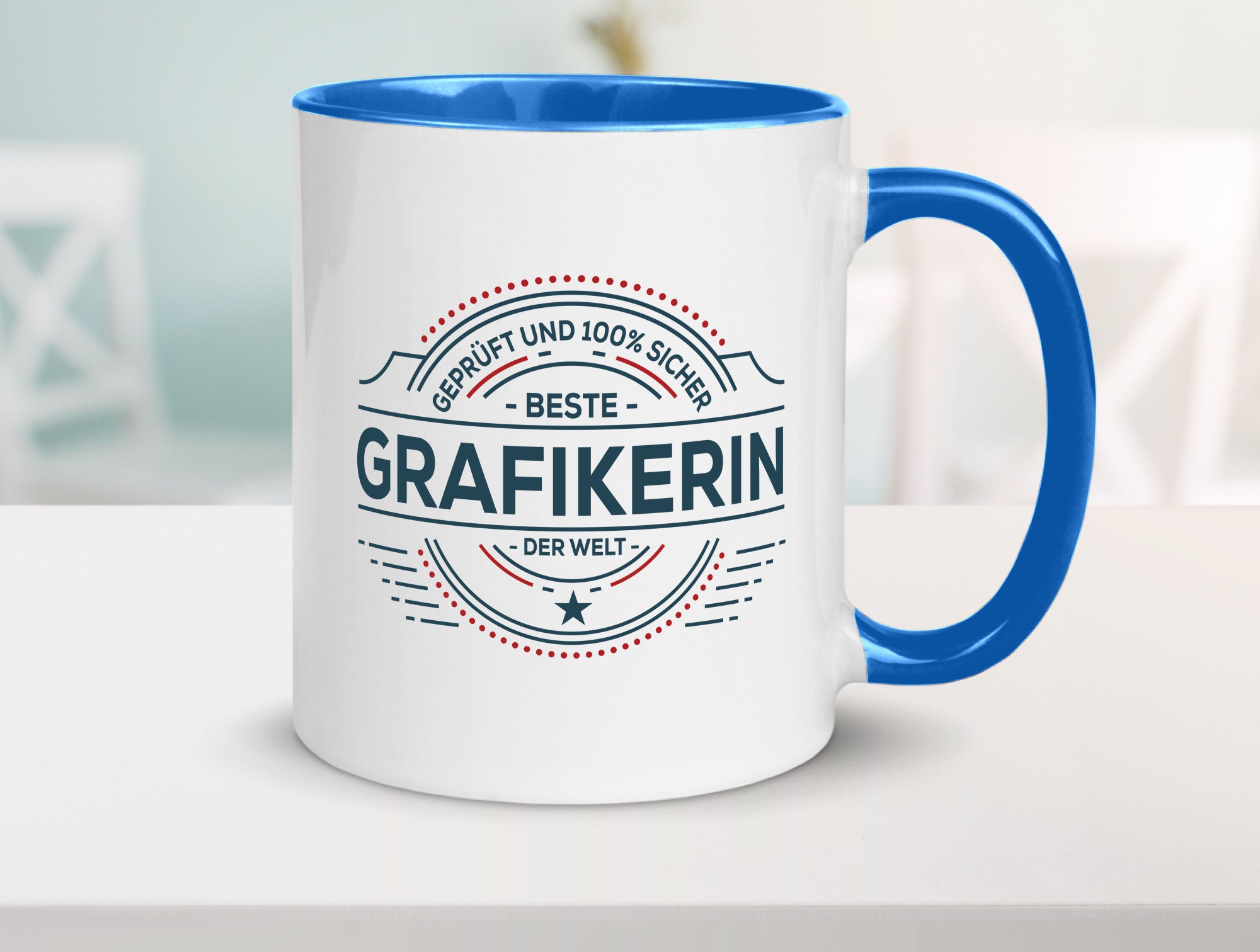 Geprüft und sicher: Grafikerin | Grafik Design Humor Geschenkidee Tasse