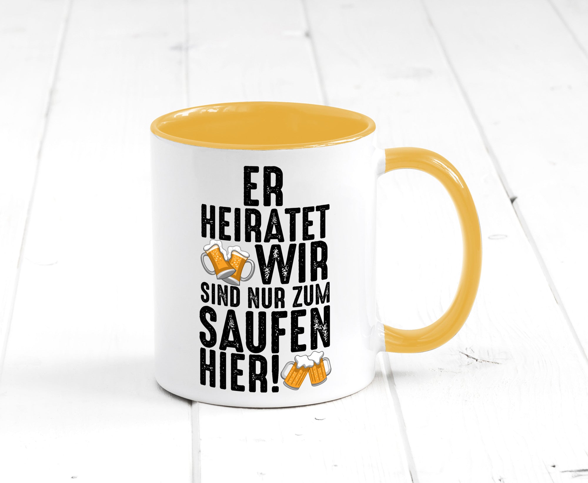 JGA | Er heiratet Junggesellenabschied Polterabend v2 lustiger Spruch Geschenk