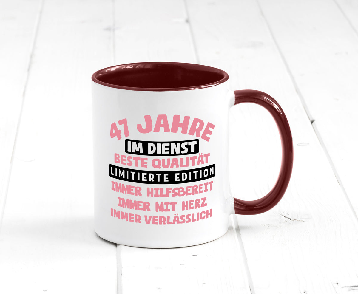 47 Jahre im Dienst | Jubiläum Arbeit v11 Geschenkidee Kollegen Büro Humor Tasse