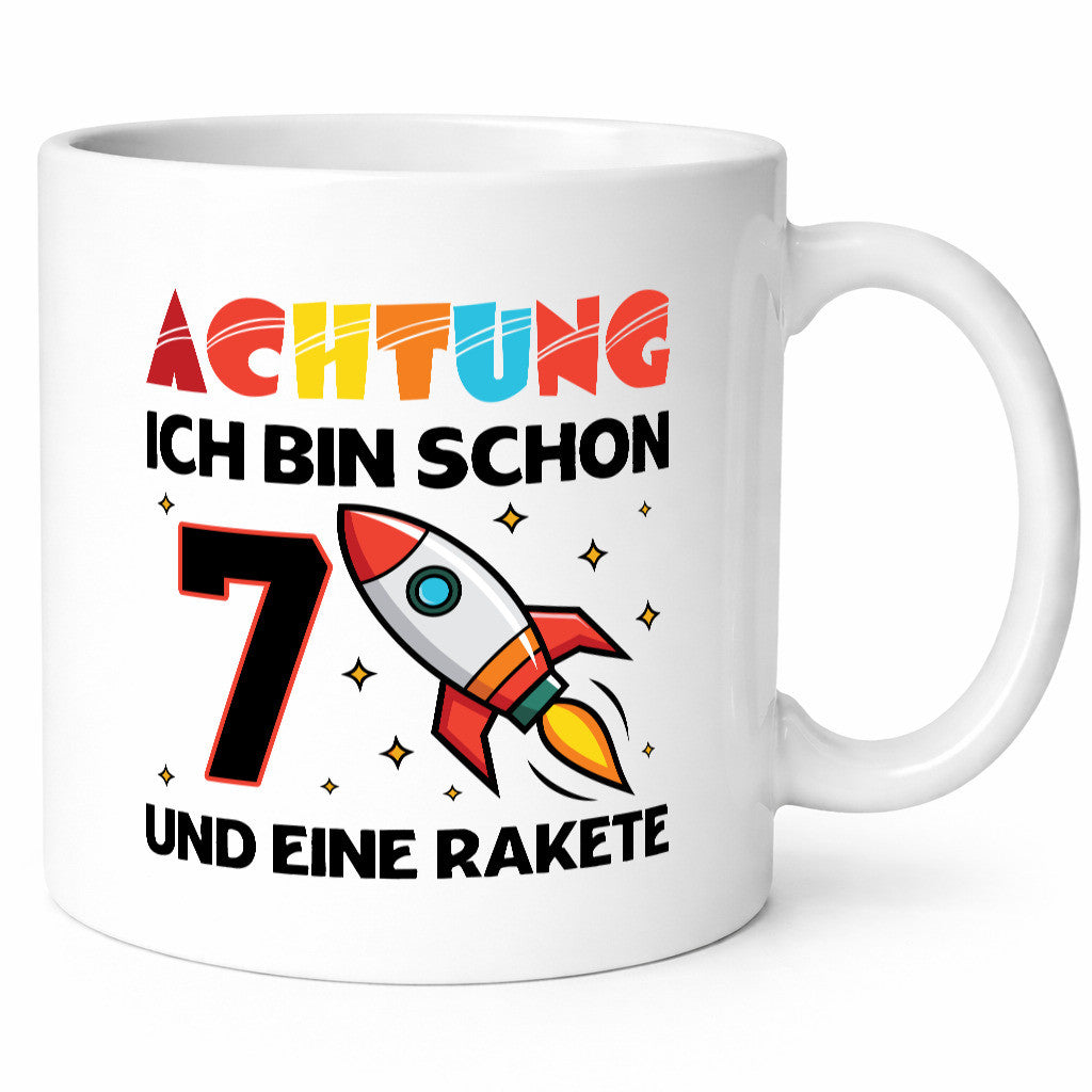 7. Geburtstag | Rakete Weltraum 7 Jahre Galaxy Geschenkidee Humor Tasse