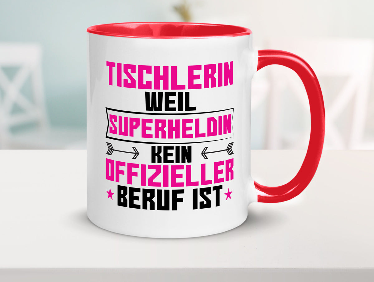 Superheldin Tischlerin | Tischlerei Geschenkidee Humor Tasse
