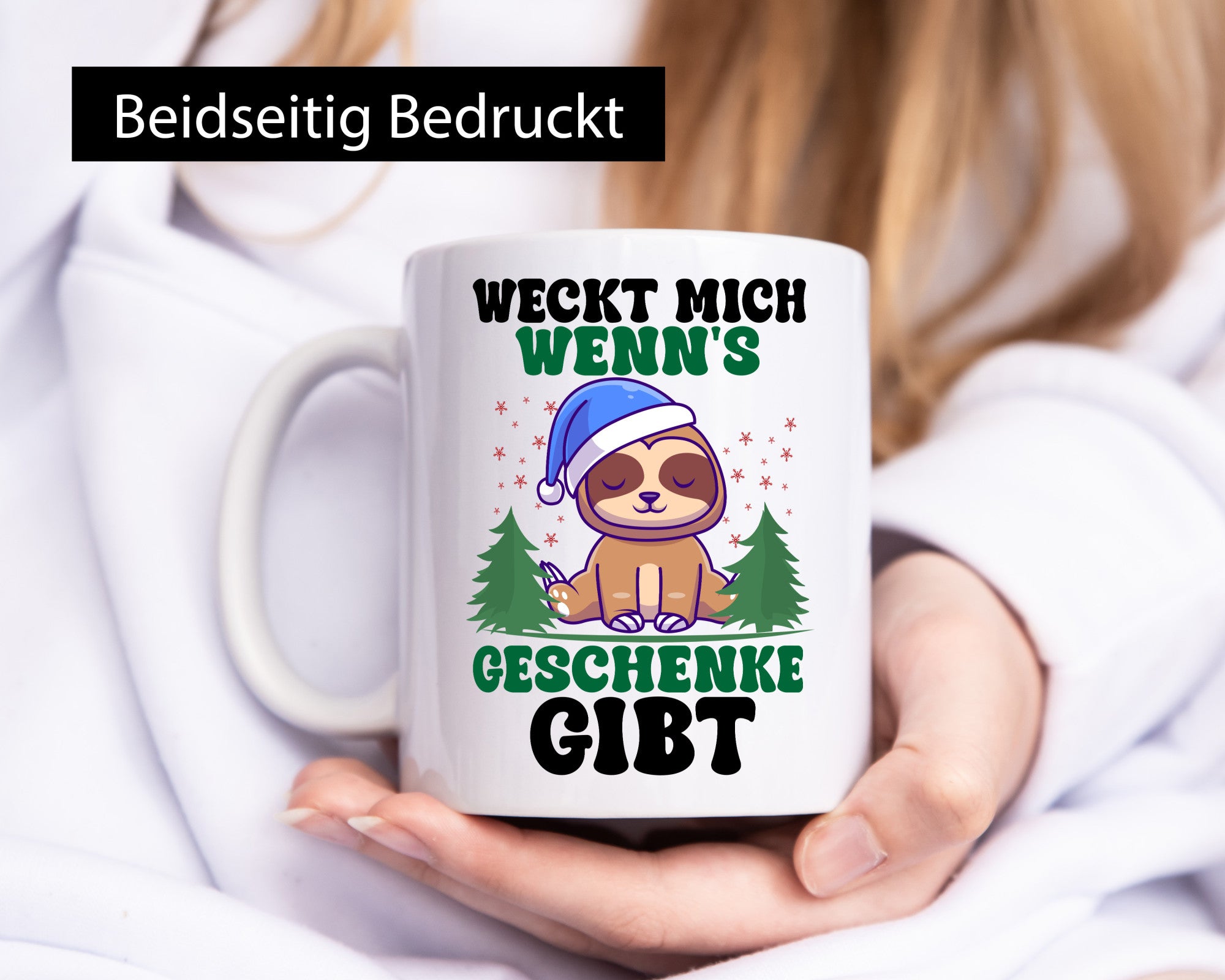 Weck mich auf wenn´s Geschenke gibt | Weihnachten Faultier lustiger Spruch