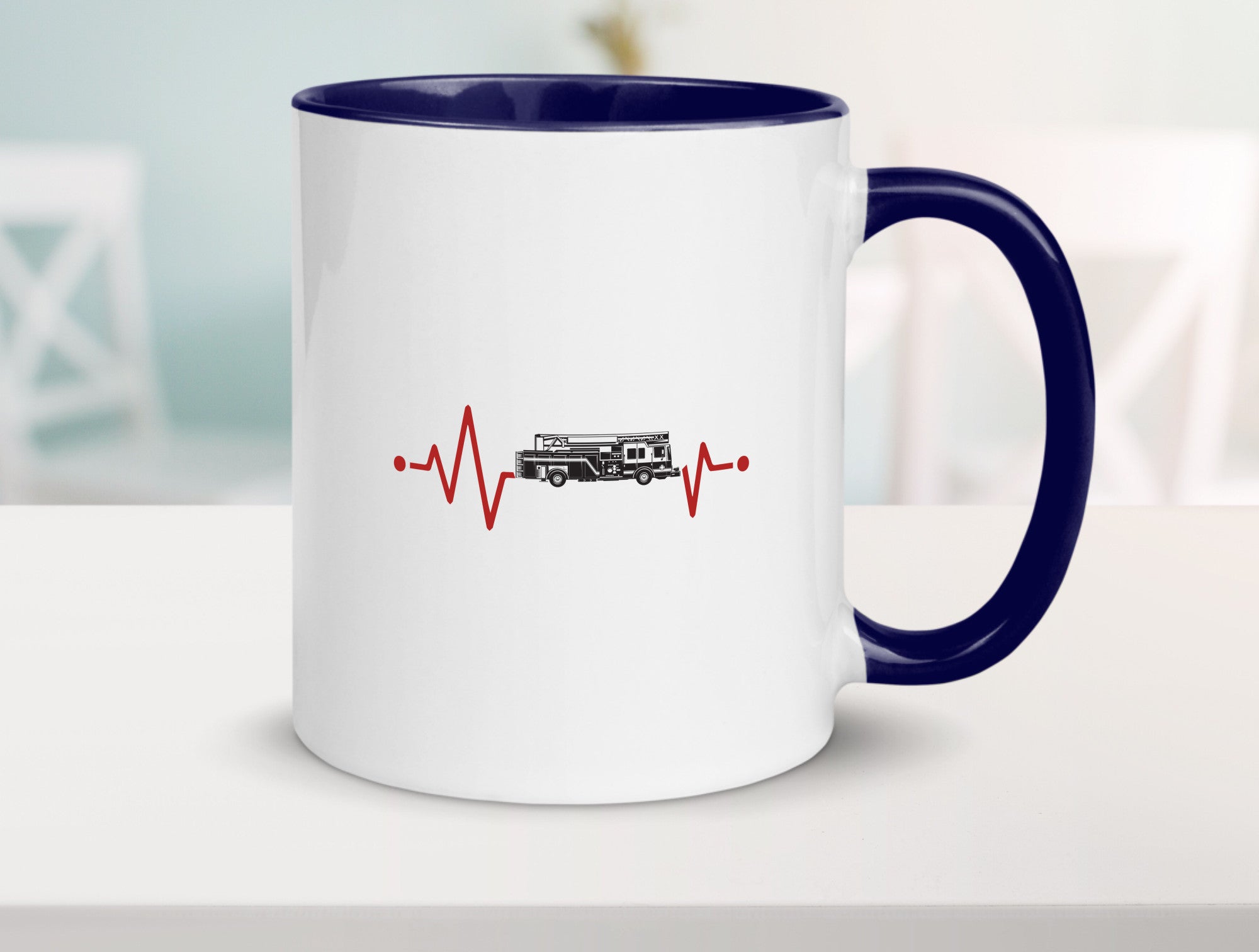Herzschlag | Feuerwehrfahrzeug Feuerwehr Humor Geschenkidee Tasse