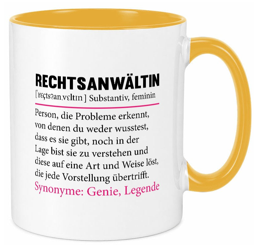Rechtsanwältin | Spruch Jurstin Anwältin Humor v2 lustiger Geschenk Tasse