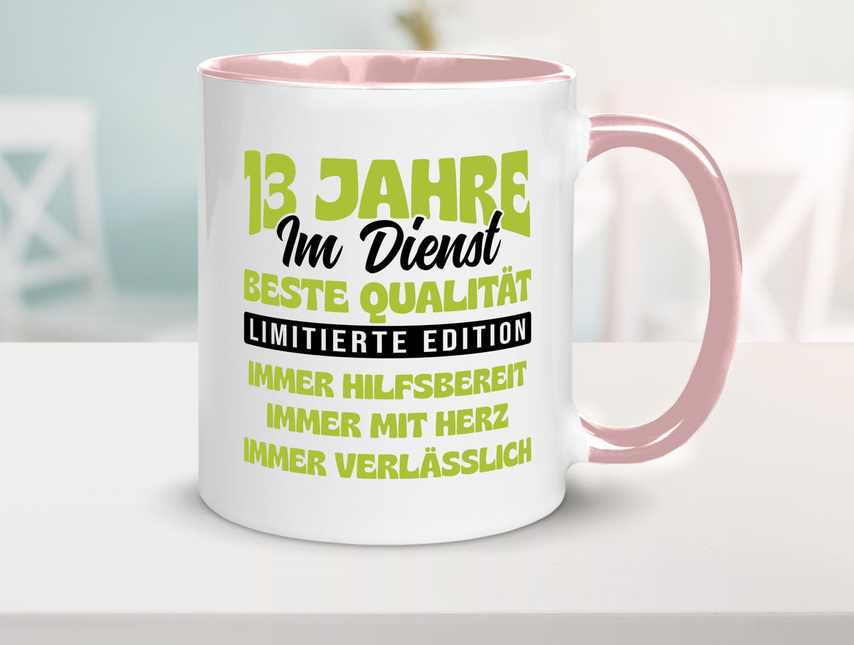 13 Jahre im Dienst | Jubiläum Arbeit v4 lustig Kollegen Büro Geschenk Tasse