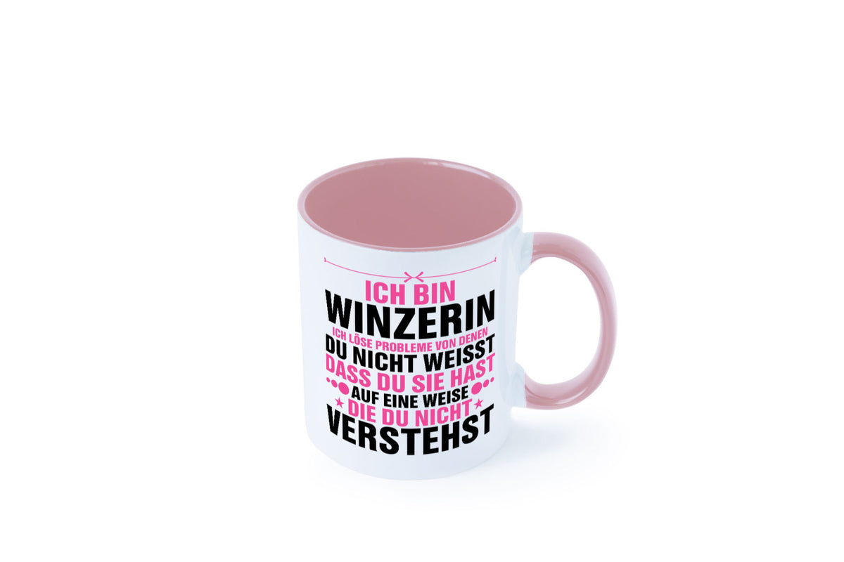 Löse Probleme: Winzerin | Weinbauer Wein Humor Geschenkidee Tasse