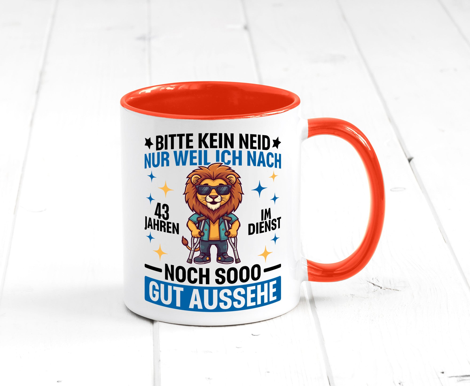43 Jahre im Dienst | Arbeitsjubiläum Arbeit Geschenk Kollegen Büro lustiger