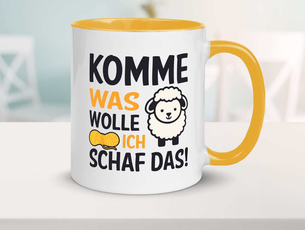 Komme was wolle, ich schaf das | Wolle Humor Geschenkidee Tasse