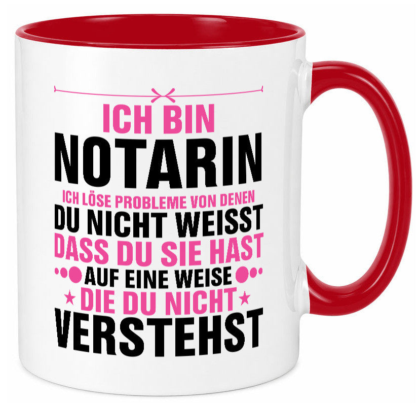 Löse Probleme: Notarin | Juristin v2 lustiger Spruch Geschenk Humor Tasse