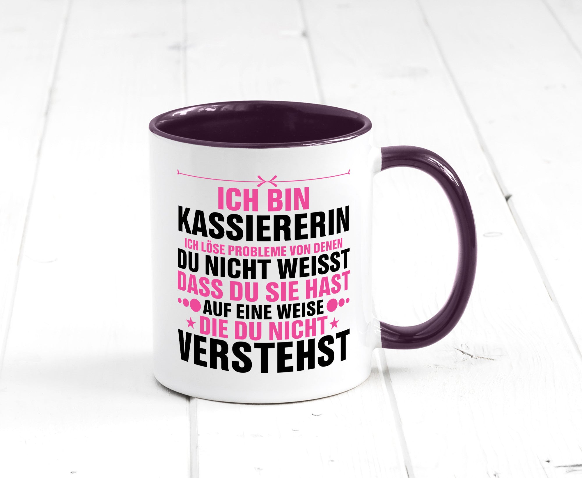 Löse Probleme: Kassiererin v2 lustiger Spruch Geschenk Humor Geschenkidee Tasse