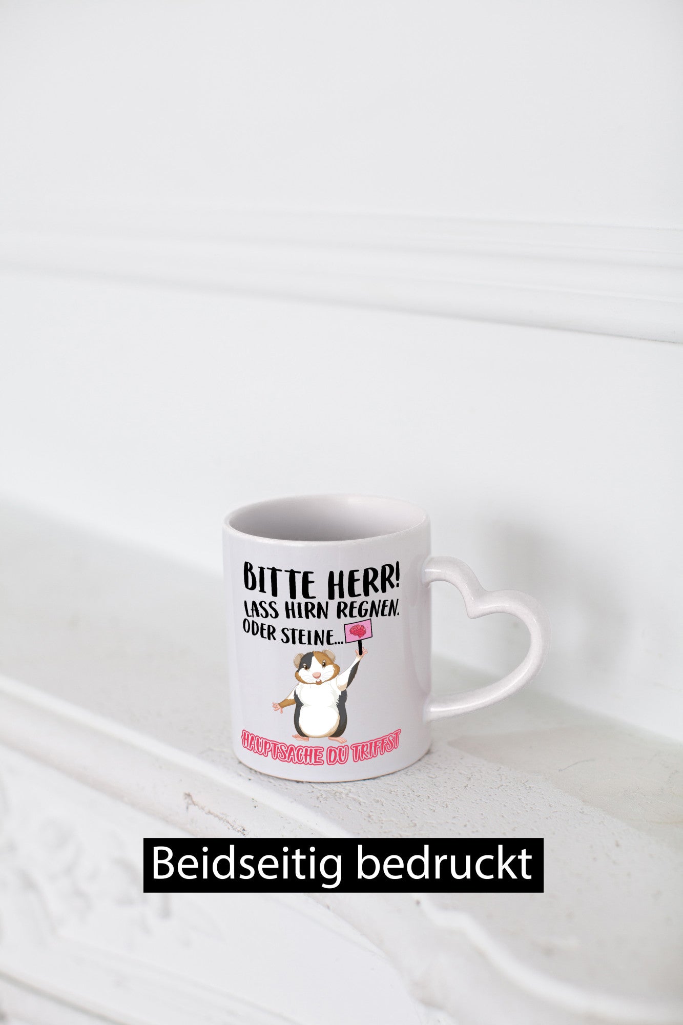 Lass Hirn regnen | Meerschweinchen Tasse Sarkasmus lustiger Spruch Geschenk