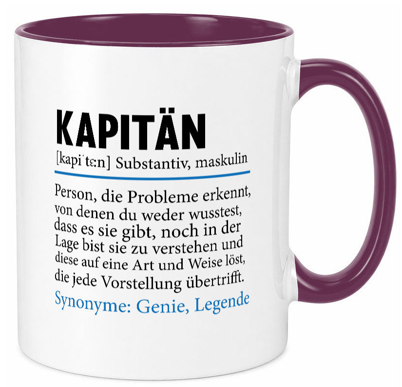 Kapitän | Spruch lustig Schiffskapitän Schiff Geschenk Humor Geschenkidee Tasse