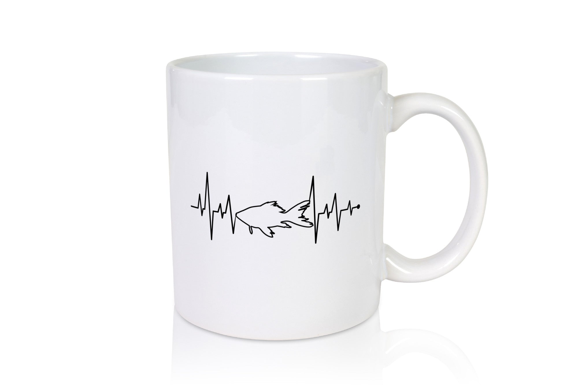 Fisch Herzschlag | Motiv Angler Karpfenangeln Geschenkidee Humor Tasse