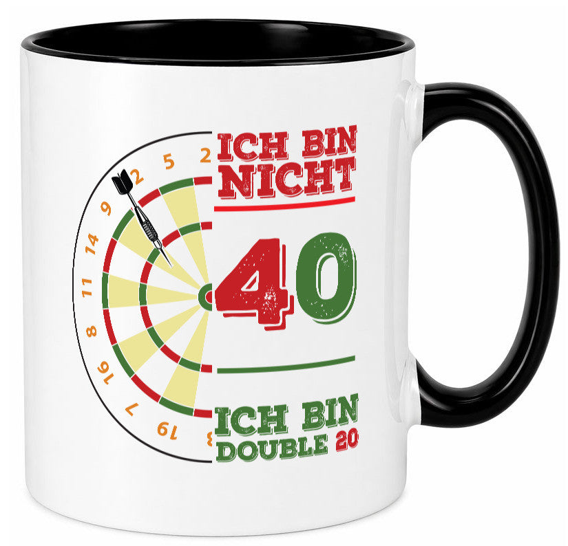 Ich bin nicht 40 double 80 | Dart spieler Geschenkidee Humor Tasse