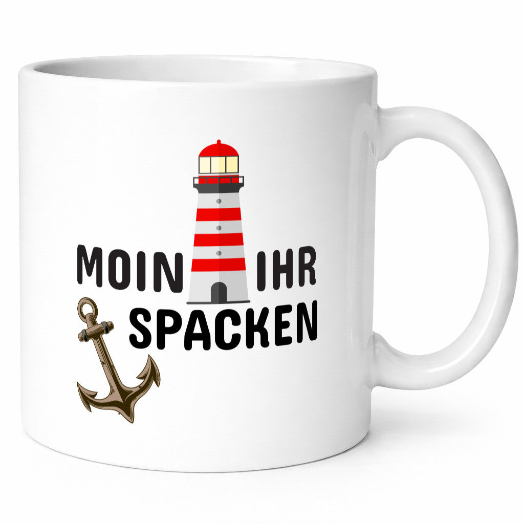 Moin Ihr Spacken | Norddeutscher Tasse Leuchtturm Geschenkidee Humor