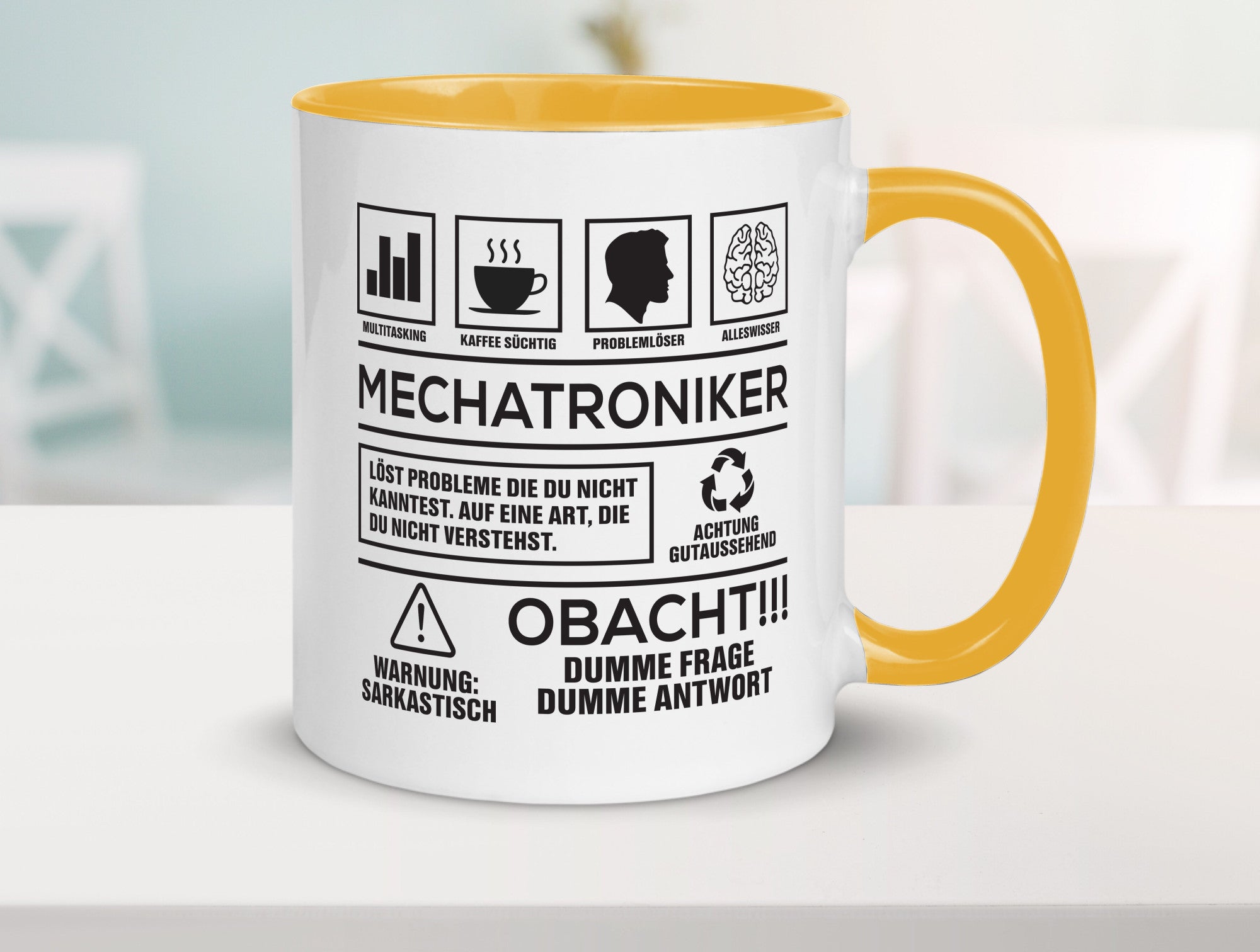 Achtung Probleme Mechatroniker | KFZ Geschenkidee Humor Tasse