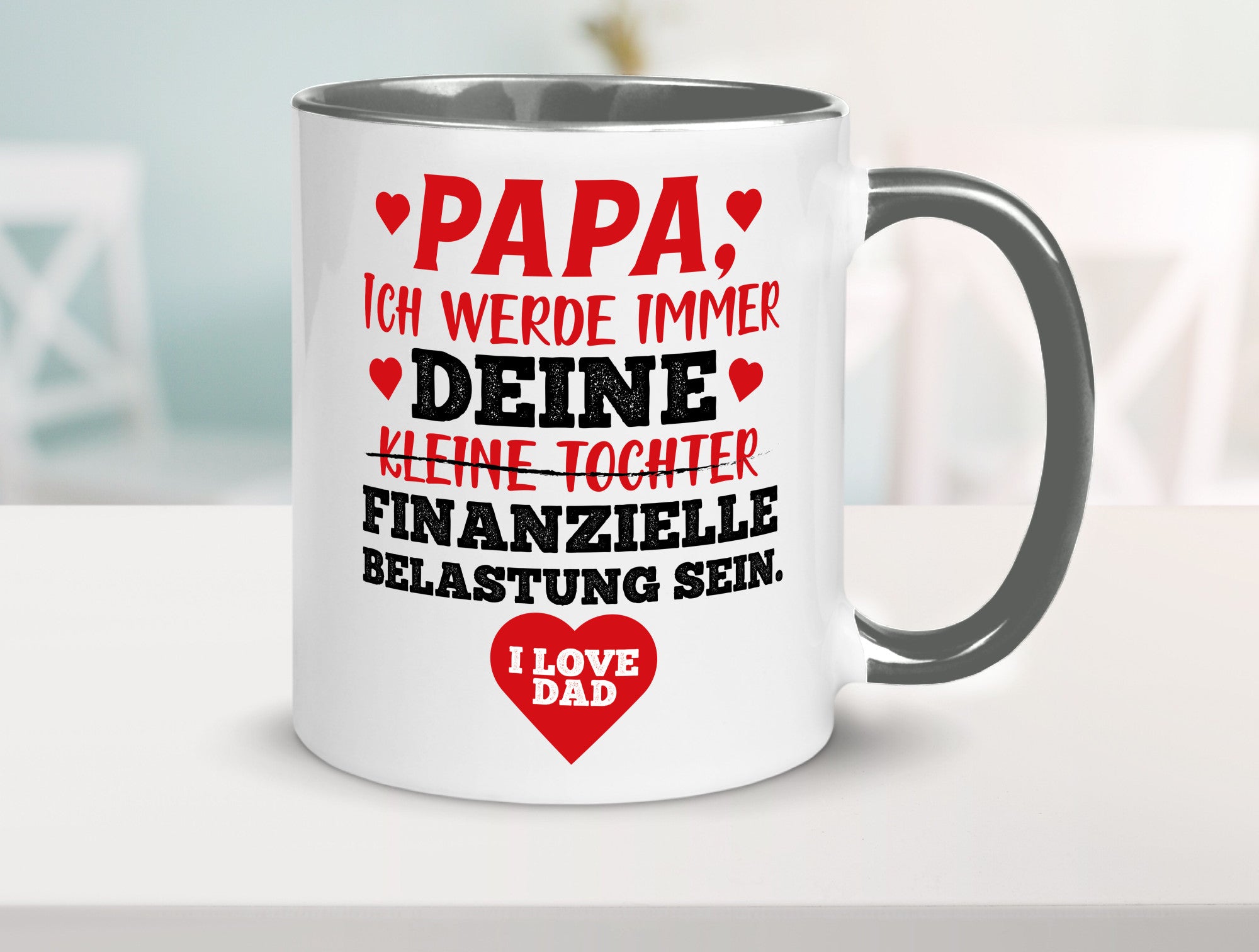 Finanzielle Belastung lustiger Spruch Geschenk Humor Geschenkidee Tasse