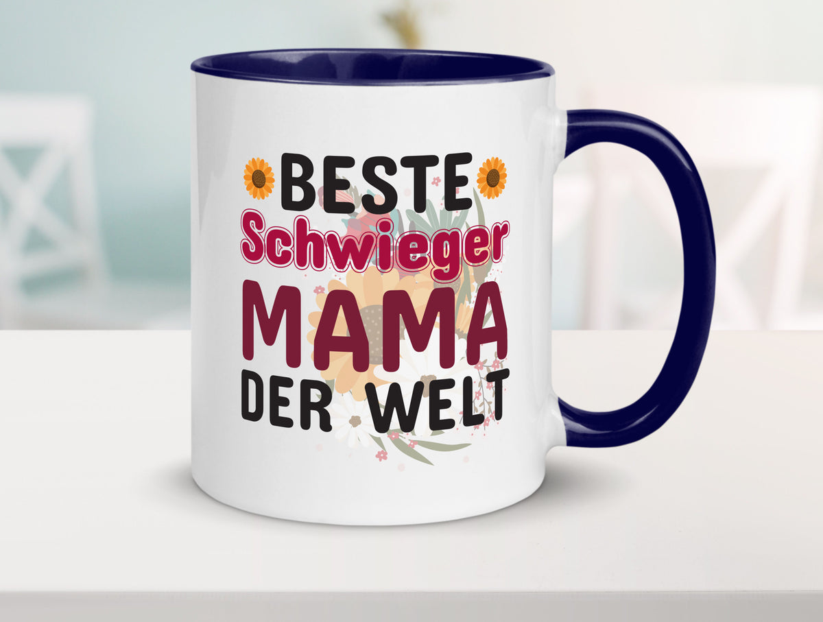 Beste Schwiegermama | Schwiegermutter Tasse Blumen Humor Familie Geschenkidee
