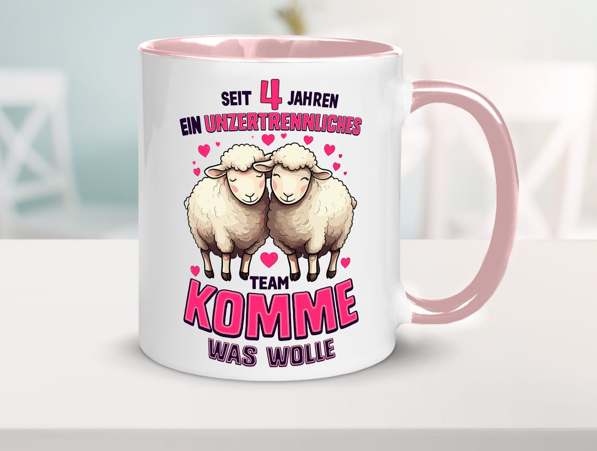 4 Jahre Verheiratet | ein Team Ehepaar v2 Humor Geschenkidee Tasse