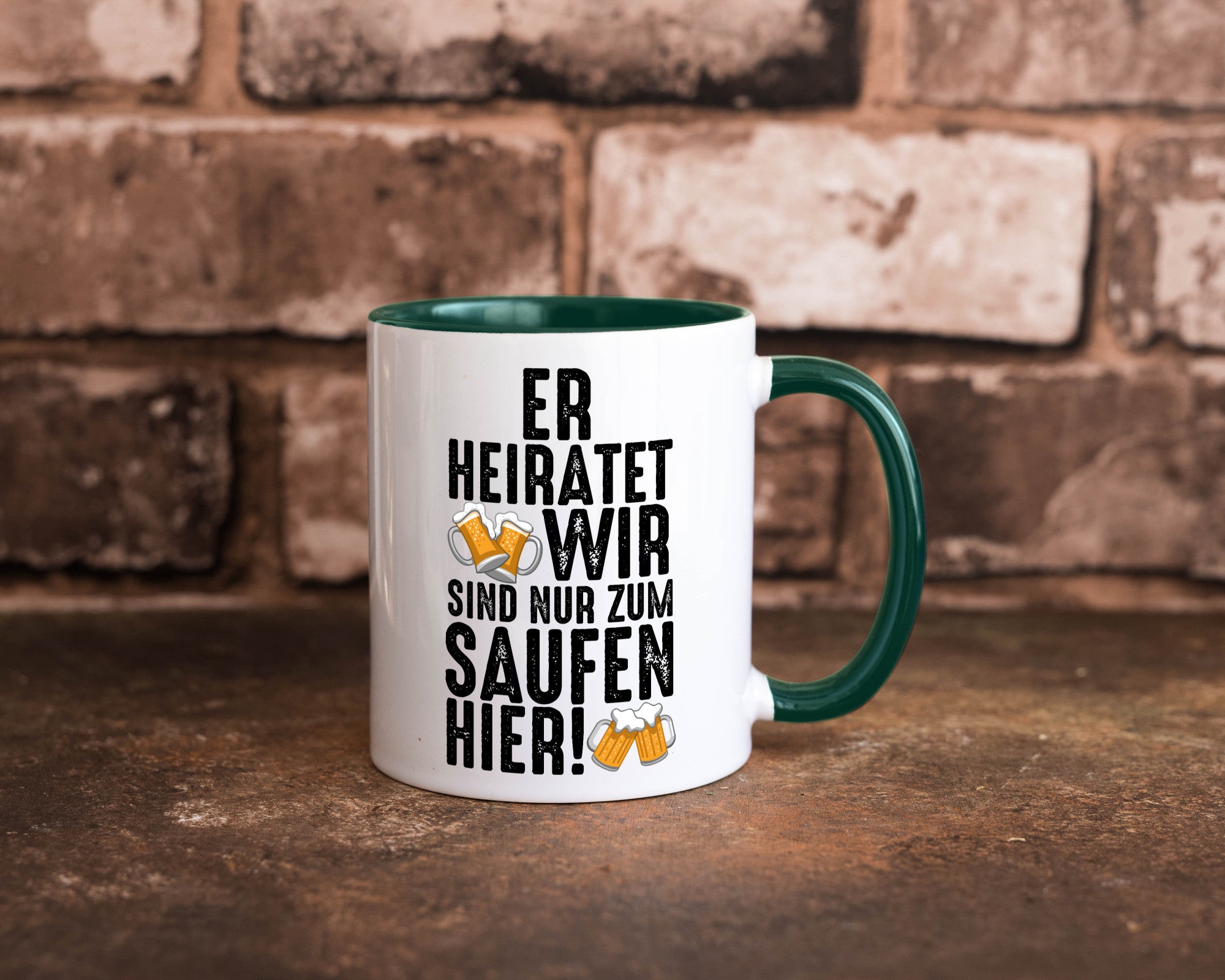 JGA | Er heiratet Junggesellenabschied Polterabend v2 lustiger Spruch Geschenk