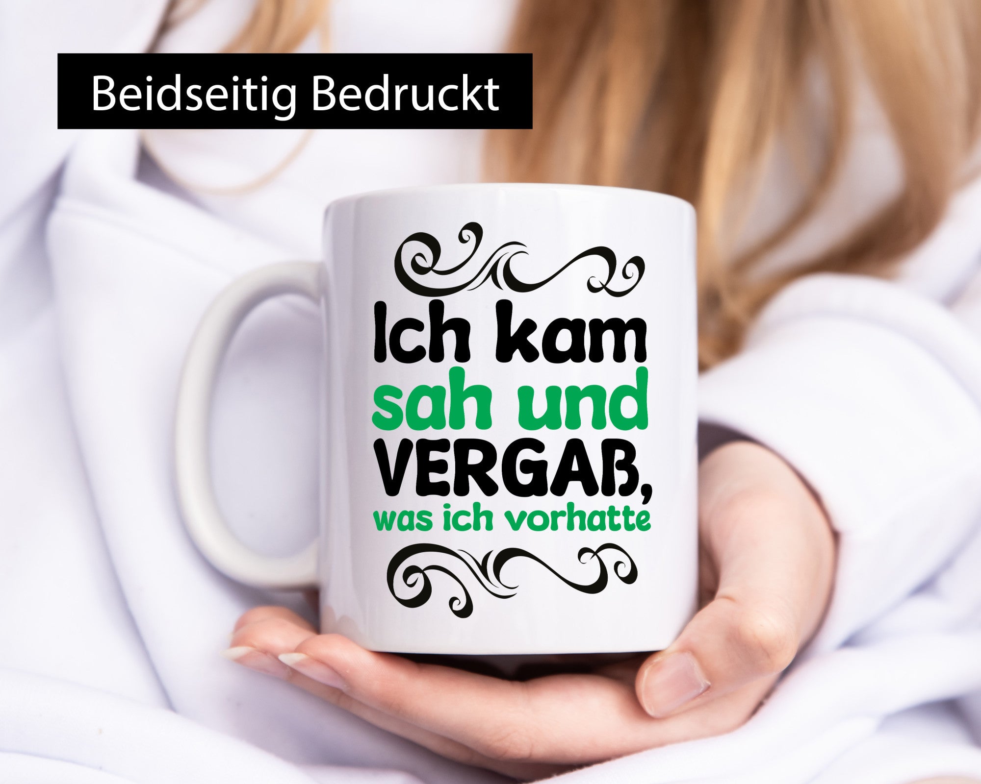 Ich kam sah und vergaß was vorhatte Geschenkidee Humor Tasse