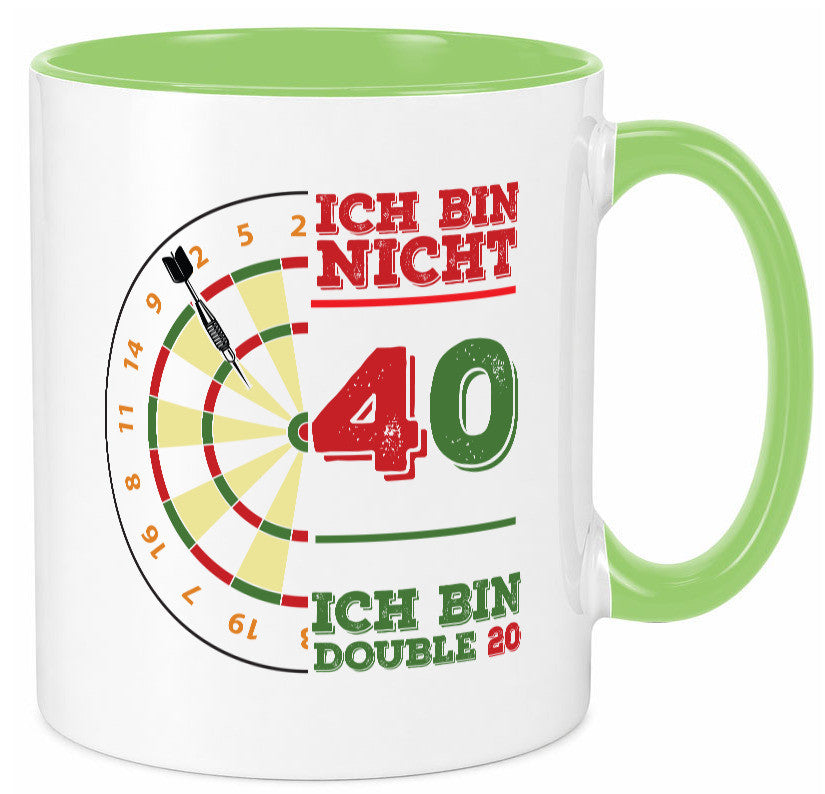 Ich bin nicht 40 double 80 | Dart spieler Geschenkidee Humor Tasse