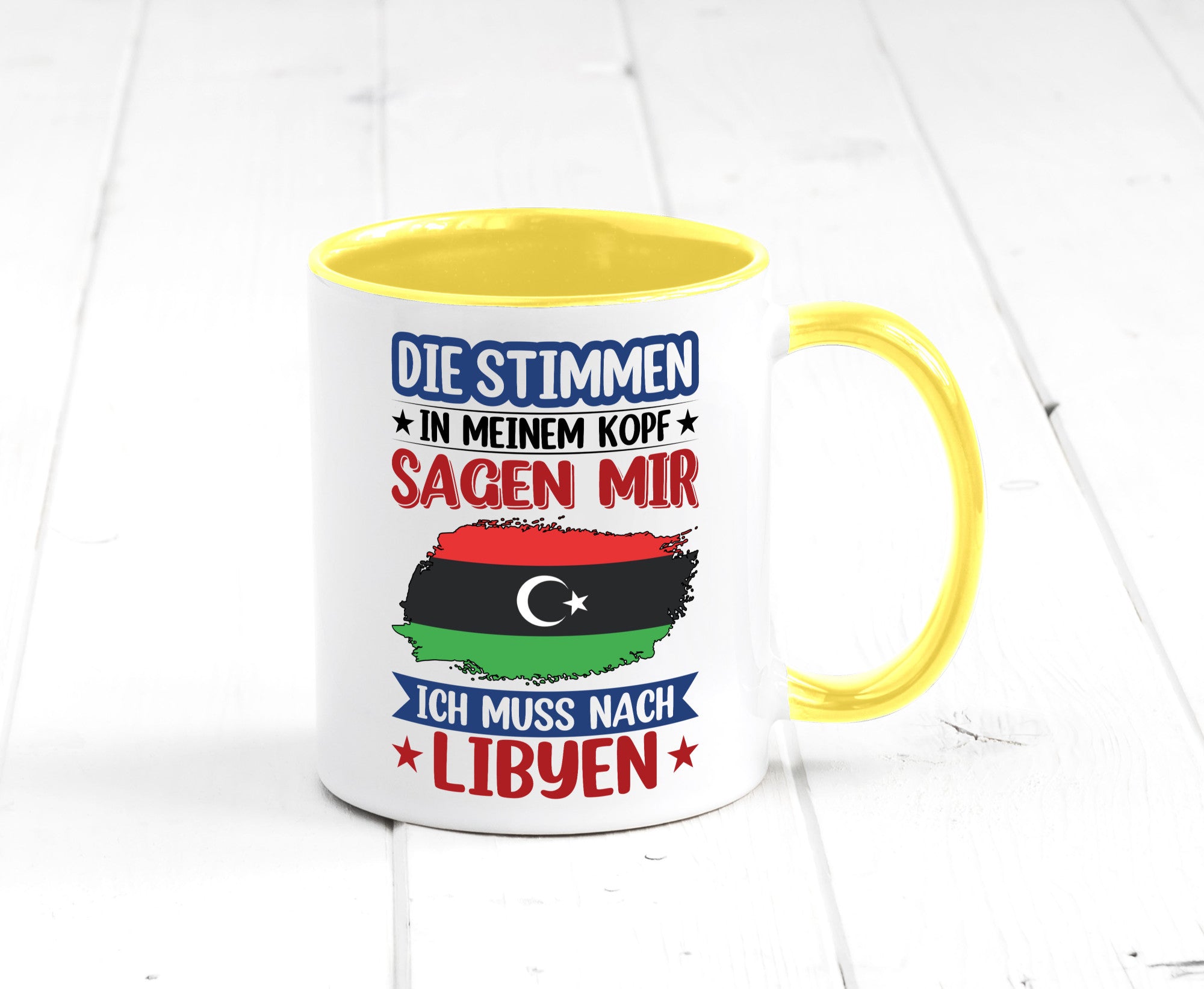 Libyen | Urlaub Stimmen in meinem Kopf Traumland Geschenkidee Humor Tasse