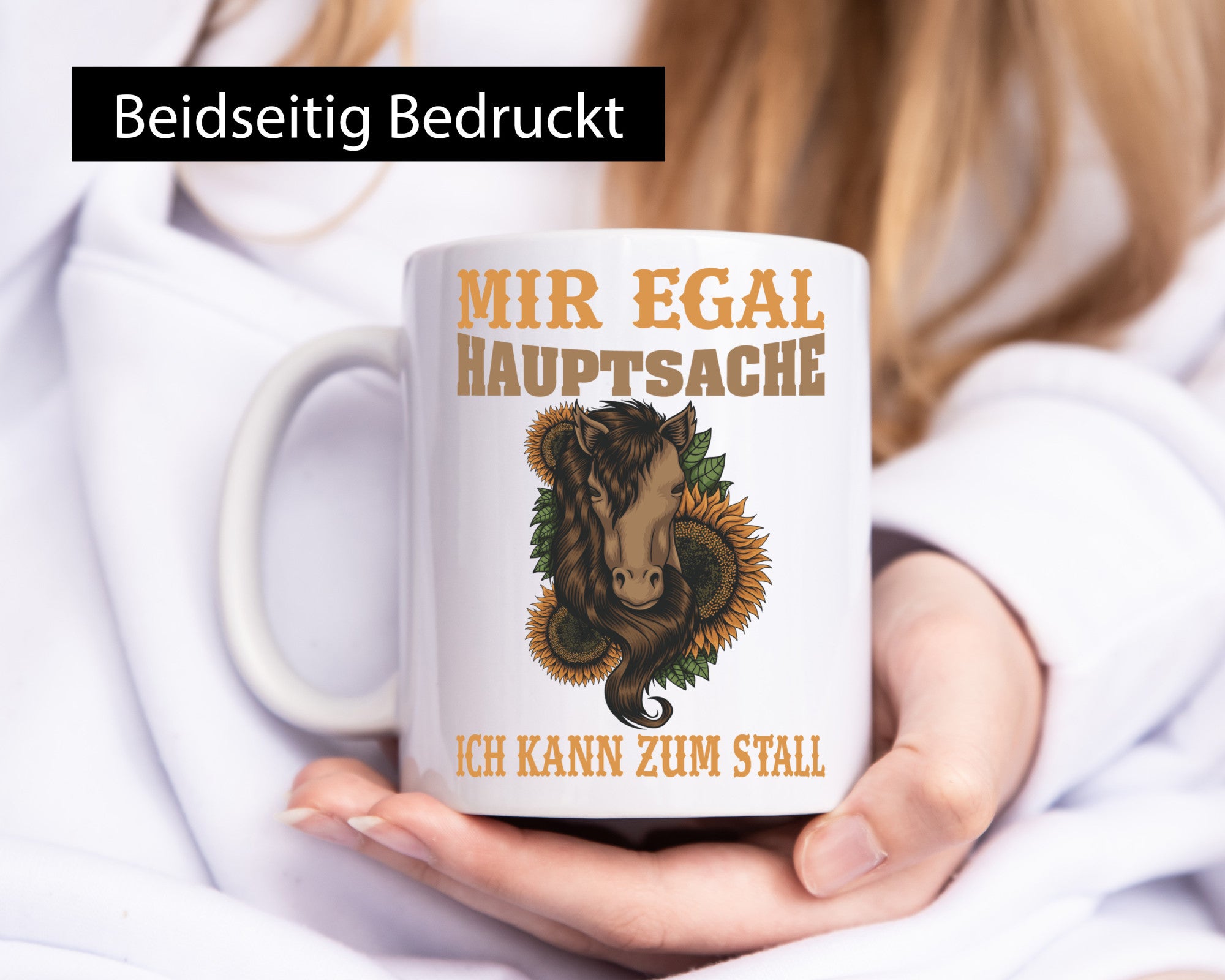Hauptsache zum Stall | Reiterin Tasse Pferd Reiten Humor Geschenkidee